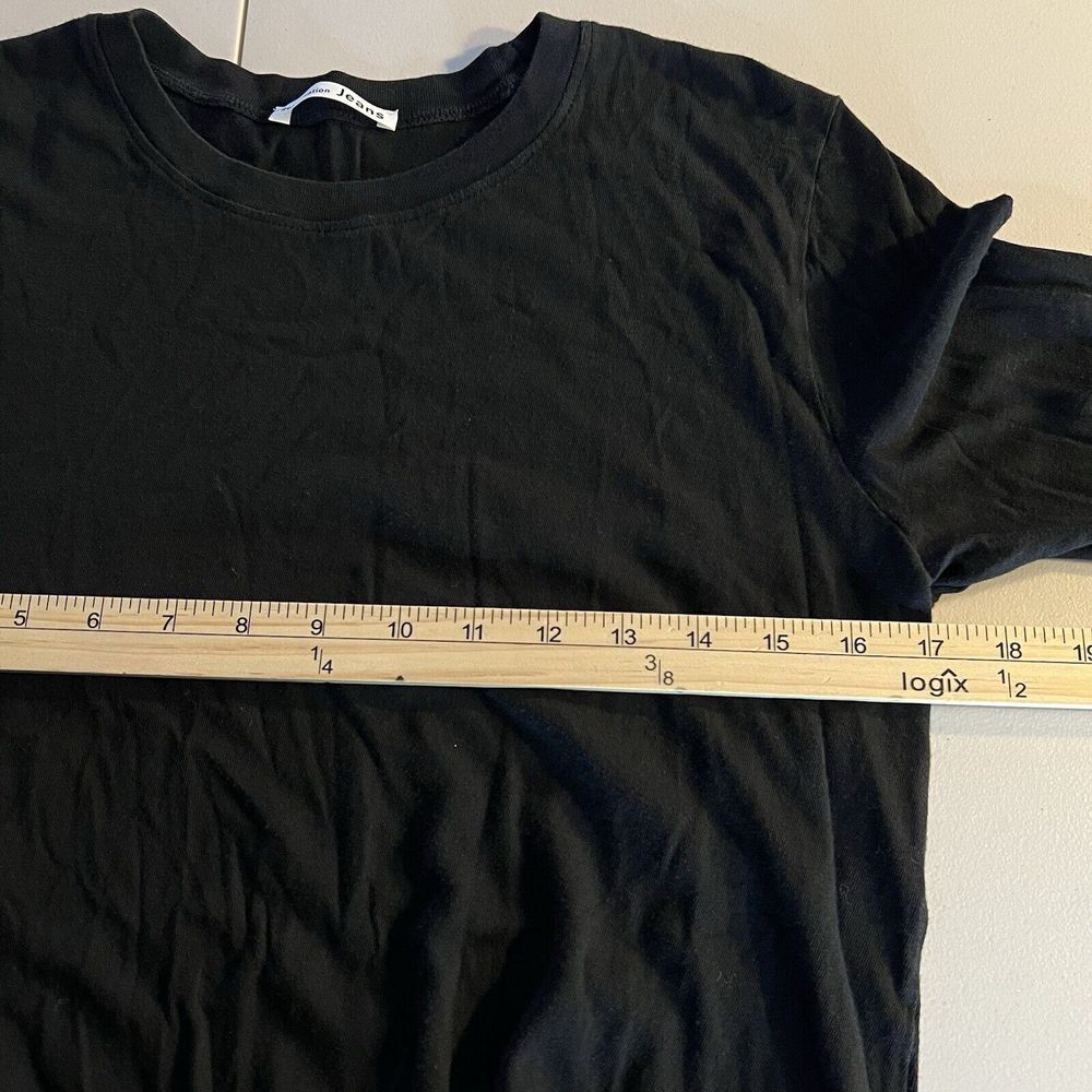 Reformation Jeans Organic Cotton Tie Front Black Long Sleeve Shirt Closet Basic - Picture 6 of 7